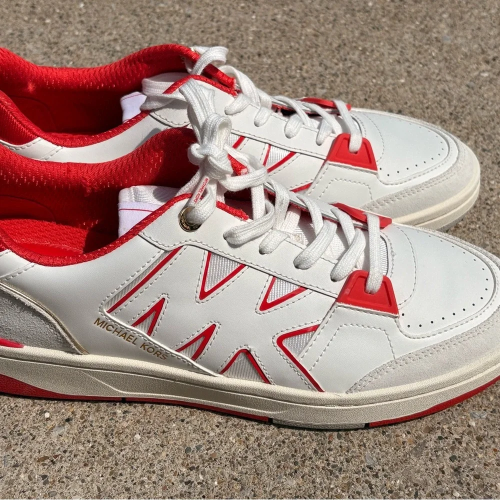 Michael Kors Red and White Athletic Shoes - Picture 4 of 11